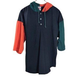 Men's Vintage Nutmeg Hills Hooded 3-Button Collar Streetwear - Large
